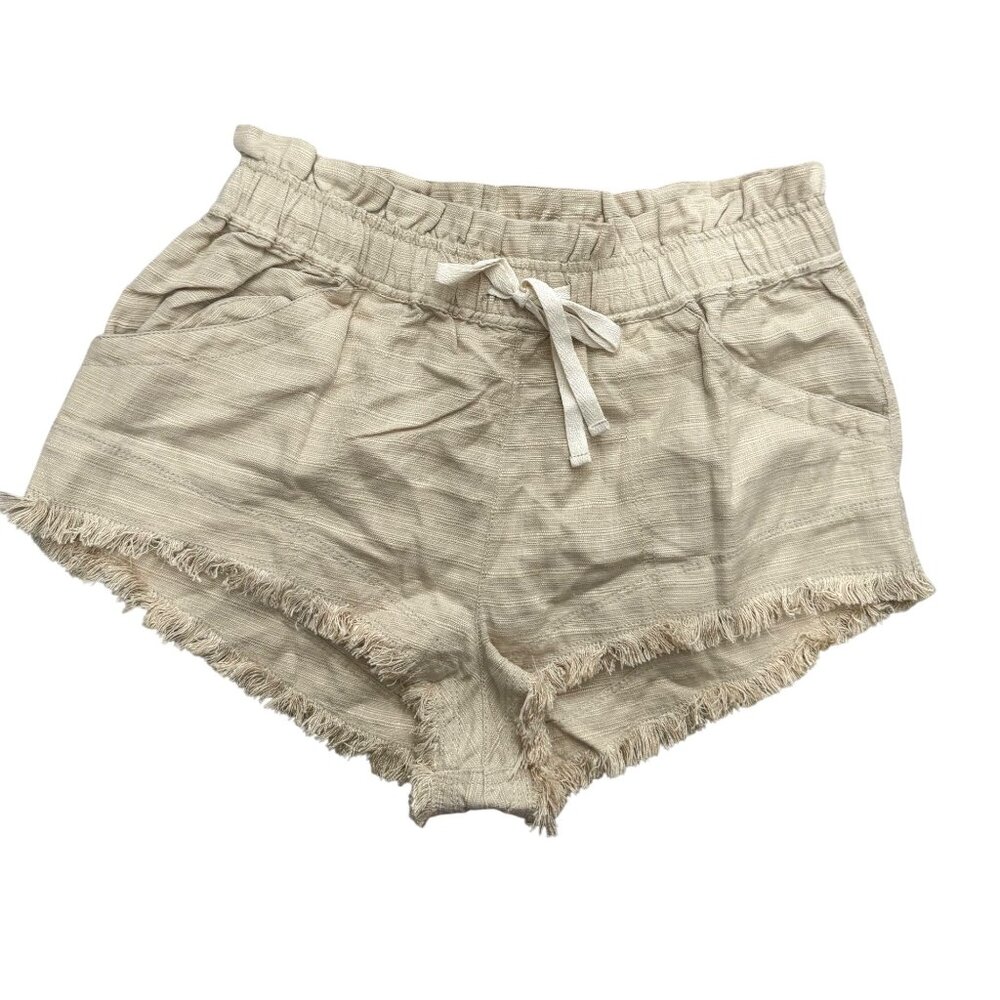 Urban Outfitters BDG Frankie Paperbag Micro Shorts boho‎ ivory sz L